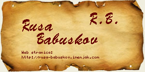 Rusa Babuškov vizit kartica